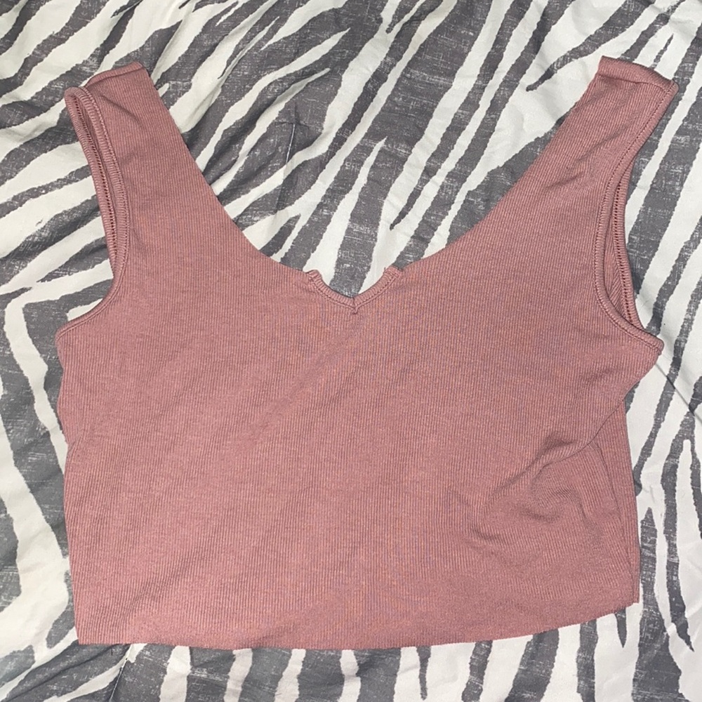 A blush tank top